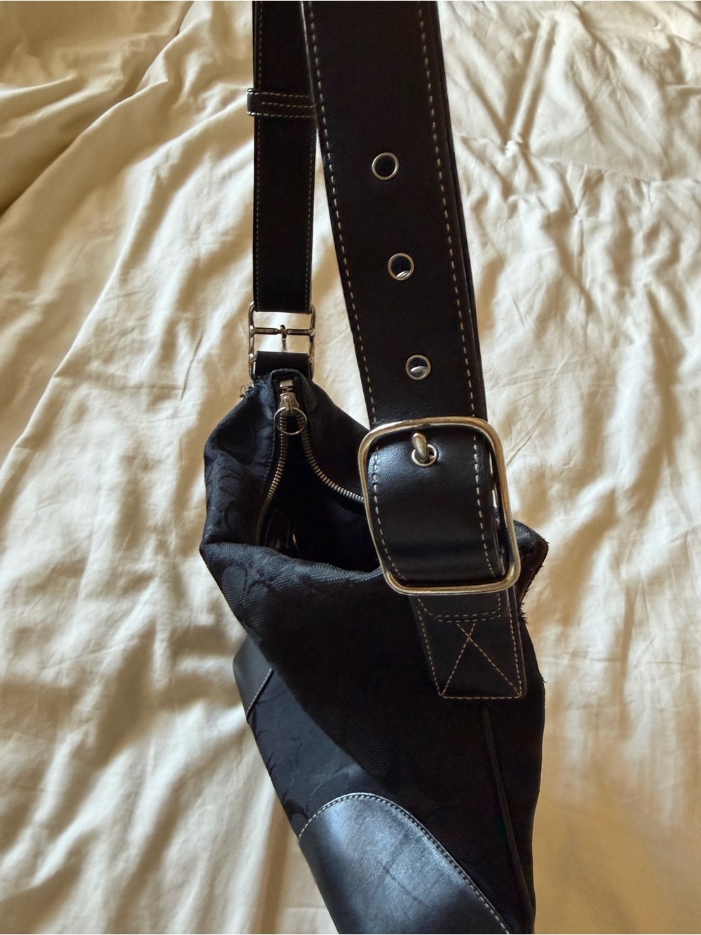 Coach Black Canvas Shoulder/Crossbody Bag - Picture 7 of 10